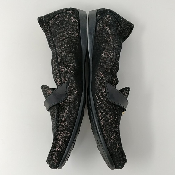 AGL Black Metallic Suede Slip-On Loafer Flats Sz 8 - Picture 5 of 8